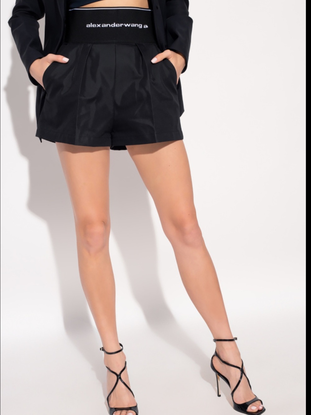 Alexander Wang Tapered High-Waist Black Women's Shorts